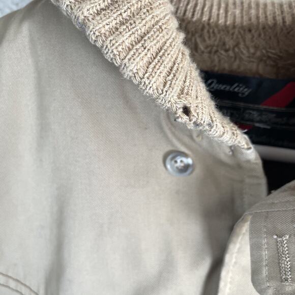 Vintage Sears Mens Store Jacket Mens 44 Beige Sherpa Lined STAINS/READ - Picture 13 of 16